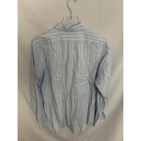Ralph Lauren Classic Fit 16 34/35 Vertical Stripe Blue Dress Button Down Shirt - Picture 5 of 5